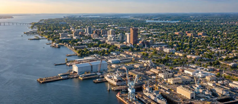 Aerial view of Newport News, VA